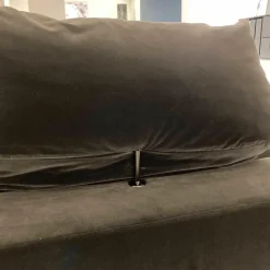 Garnitur Absolu Stoff Velour 9020 Grau Schwarz Sofa Divano mit 4 Kissen