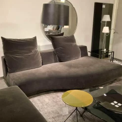 Garnitur Absolu Stoff Velour 9020 Grau Schwarz Sofa Divano mit 4 Kissen