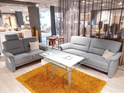 Garnitur Akador Flensburg Stoff Casio Stahlblau 228 2 Sofas Sessel