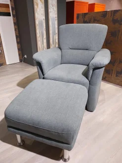 Garnitur Akador Flensburg Stoff Casio Stahlblau 228 2 Sofas Sessel