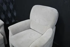 Garnitur Alina Stoff 03 Hellgrau 3-2-1 mit Vorziehbett und Sitztiefenverstellung Elektrisch