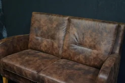 Garnitur Angela Stoff Rodeo 1 Braun Mikrofaser Büffellook 2 Sofas 1 Sessel