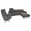 Garnitur Cadiz Stoff 56 Clever Grau Ecksofa mit Sessel