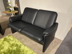 Garnitur City Leder 43.876 Dunkelblau mit Sessel und Hocker