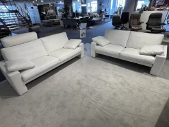 Garnitur Classics 100 Leder Weiß mit Armlehnen Kissen und Kopfstütze