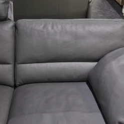 Garnitur Einzelsofa GA210 Mit Sessel GA200 Bezug Leder 43.059 Grau Inklusive Kopfstütze