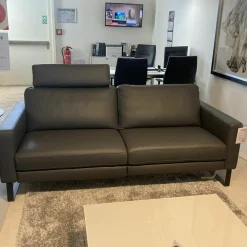 Garnitur Enna LD Leder WM Anthrazit Füße Metall Schwarz