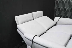 Garnitur Jane Stoff Ramona Silver Grau mit Elektrischer Relaxfunktion und Vorziehsitz