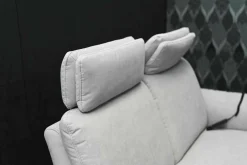 Garnitur Jane Stoff Ramona Silver Grau mit Elektrischer Relaxfunktion und Vorziehsitz