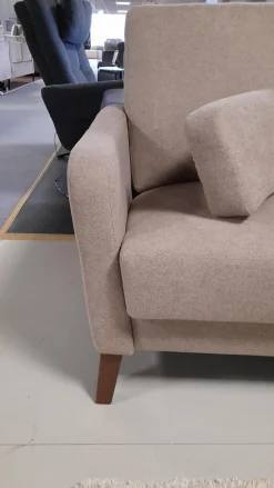 Garnitur KS 032219 Münichau Stoff JAB Donovan Braun 1-1354-075 Fuß Buche Nussbaumfarbig