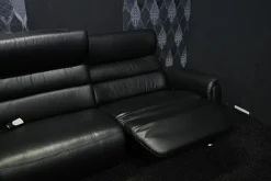 Garnitur Lenny Leder Dolcia schwarz mit 2 x Motor Relax +Heizung und 2 x manuell Relax