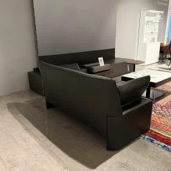 Garnitur Linea Leder Lipano Schwarz 2 Sofas