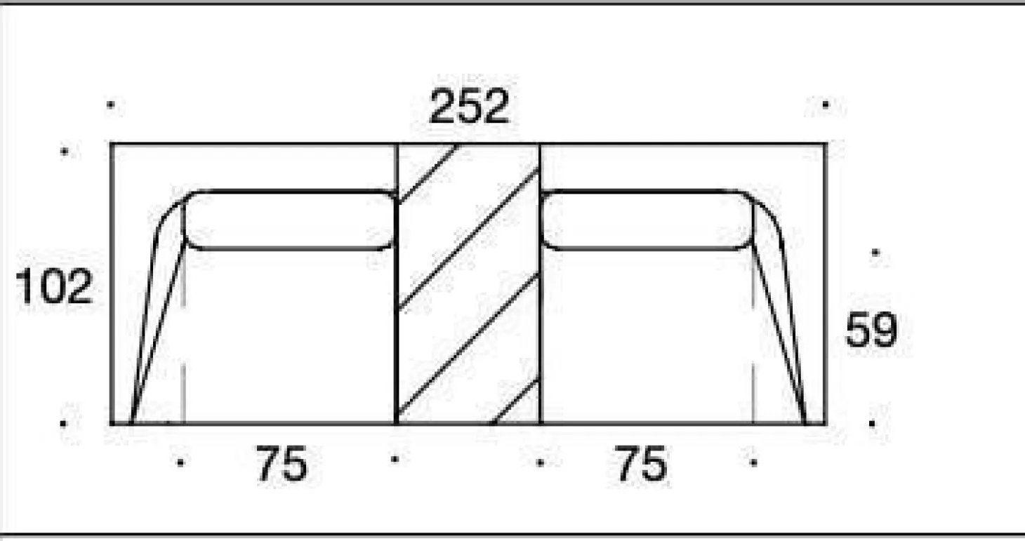 Garnitur Long Island 2/75 Stoff Promise JA1629/040 Gelb mit Tisch und Anbauelement