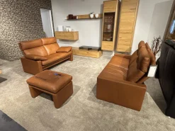 Garnitur Manhattan 250 Leder 250.850 Tabac Braun 2 Sofas 1 Hocker