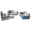 Garnitur Modena Stoff 2022.45 Blau 2 Sofas 1 Sessel 1 Hocker