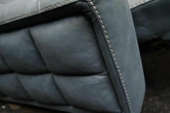 Garnitur Opi Leder Sensation Pilote Blau Sofa und Sessel Elektrisch Verstellbar