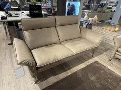 Garnitur Porto 180 Leder 42.400 Stone Grau Fuß Hochglanz