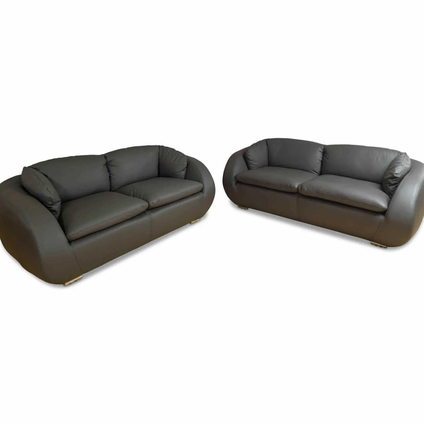 Garnitur Rimini Leder Grau