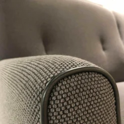 Garnitur Scala 2-1-1 Stoff Anthrazit Füße Schwarz Lackiert