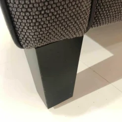 Garnitur Scala 2-1-1 Stoff Anthrazit Füße Schwarz Lackiert