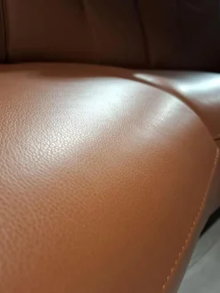 Garnitur Sitzkonzept Leder Credo Brandy Braun Kufe Metall Schwarz Geboden