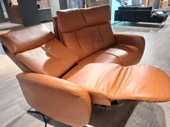 Garnitur Sitzkonzept Leder Credo Brandy Braun Kufe Metall Schwarz Geboden