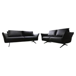 Garnitur Vineto Leder Bull Carbone Faden 1222 Schwarz Inklusive Kissen