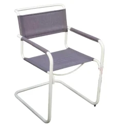 Gartenstuhl S 34 N Bezug Gewebe Schokolade Gestell Warmgrau Inklusive Kunststoffgleiter