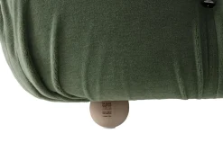 Gerades Sofa Camaleonda Stoff Velours Licata Flechte Grün Untergestell MDF Füße Buche Natur