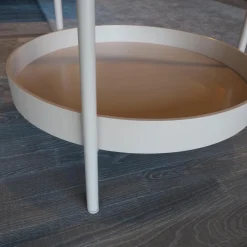 Geradobenständer Selma Pulverbeschichtet Rosenholz Rose-Weiß