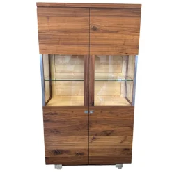 Geschirrschrank Delano Astiger Nussbaum Natur Geölt Innen Birke Mit Beleuchtung