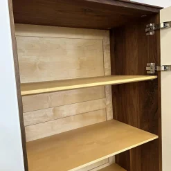 Geschirrschrank Farn Korpus Astiger Nussbaum Natur Geölt Glas 9010 Weiß Matt