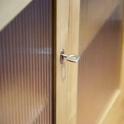 Glasvitrine Kirschbaum Geölt Modell 5176 Mit Riffglas