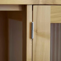 Glasvitrine Kirschbaum Geölt Modell 5176 Mit Riffglas