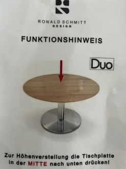 Höhenverstellbarer Couchtisch Dualo Keramik Zement Grau