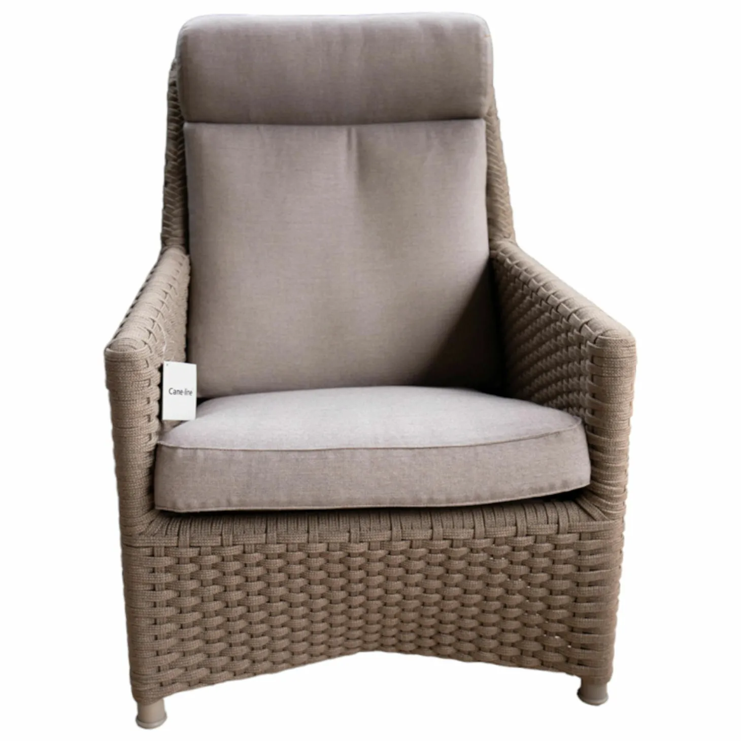 Highbacksessel Diamond Taupe Gestell Aus Aluminium Und CaneLine Weave Graphite