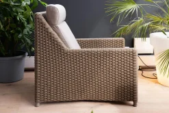 Highbacksessel Diamond Taupe Gestell Aus Aluminium Und CaneLine Weave Graphite