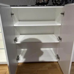 Highboard 251 Just Cube Light Lack M03 Schneeweiß Steinplatte