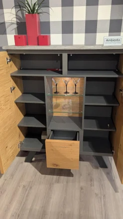 Highboard Calvi Eiche Dickfurnier Natur Absatz Beton