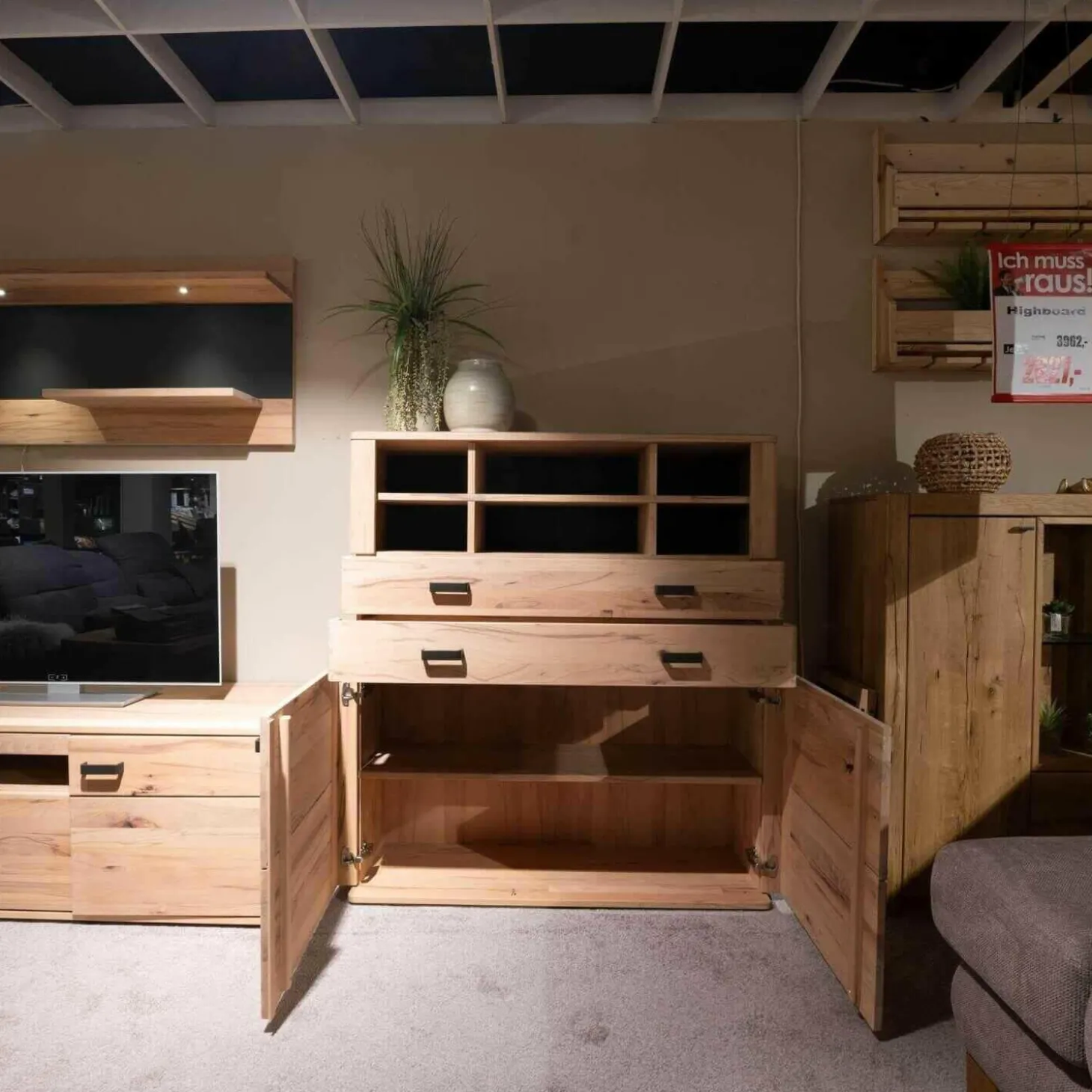 Highboard Cartago Astbuche Massiv