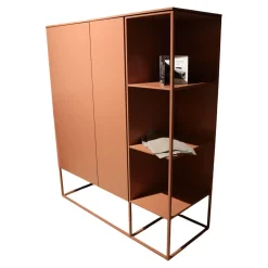 Highboard Catona C71 Lack Samtbeere 489 Rosa Tür 97 Pushbeschlag Inklusive Metall Sockelrahmen