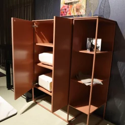 Highboard Catona C71 Lack Samtbeere 489 Rosa Tür 97 Pushbeschlag Inklusive Metall Sockelrahmen