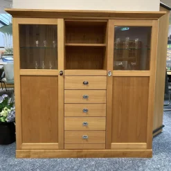 Highboard Eloise Kirschbaum Vitrine mit Glasböden