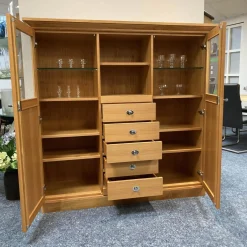Highboard Eloise Kirschbaum Vitrine mit Glasböden