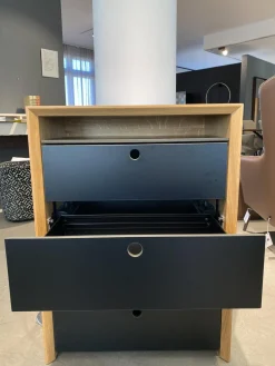 Highboard La Punt Eiche Massiv Front Schwarz