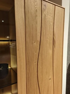 Highboard Mileto C Asteiche Gebürstet Und Geölt Metallgestell Schwarz Inklusive LED Beleuchtung Mit Fernbedienung