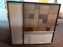 Highboard MU370 Grau Weiß EOL Wildeiche