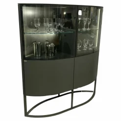 Highboard Navis 91403 Metall Anthrazit mit 2 Glastüren und LED-Beleuchtung