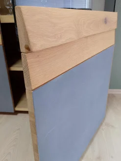 Highboard Opus Wildeiche Rustiko Tischlerplatte Furniert Inklusive LED Beleuchtung