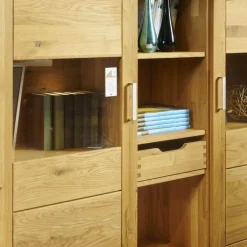 Highboard Pablo Wildeiche Natur Geölt Inklusive Beleuchtung